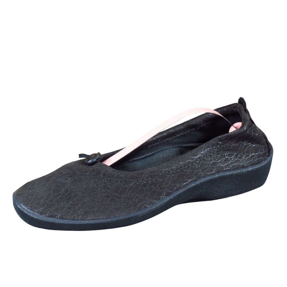Arcopedico L18 Womens Ballet Flat Size 42 Walking Shoe Black Lytech Finish